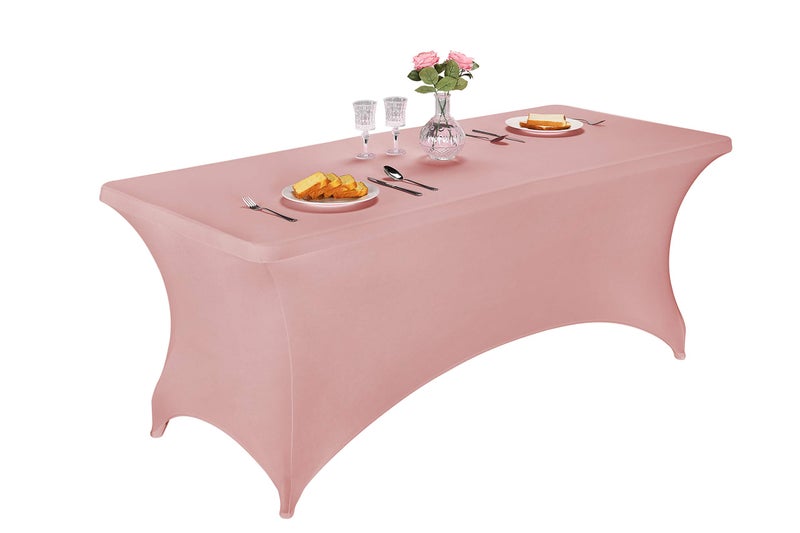 LZY Spandex Fitted Stretch Table Cover for 6 ft or 4ft or 8ft Folding Table, Rectangular Cocktail Tablecloth, Perfect for Party or Banquet - Image 1